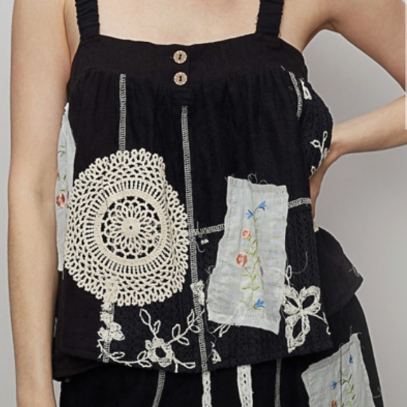 POL Tops - POL Crop Tank Top Black and White crochet lace & appliqué various sizes New